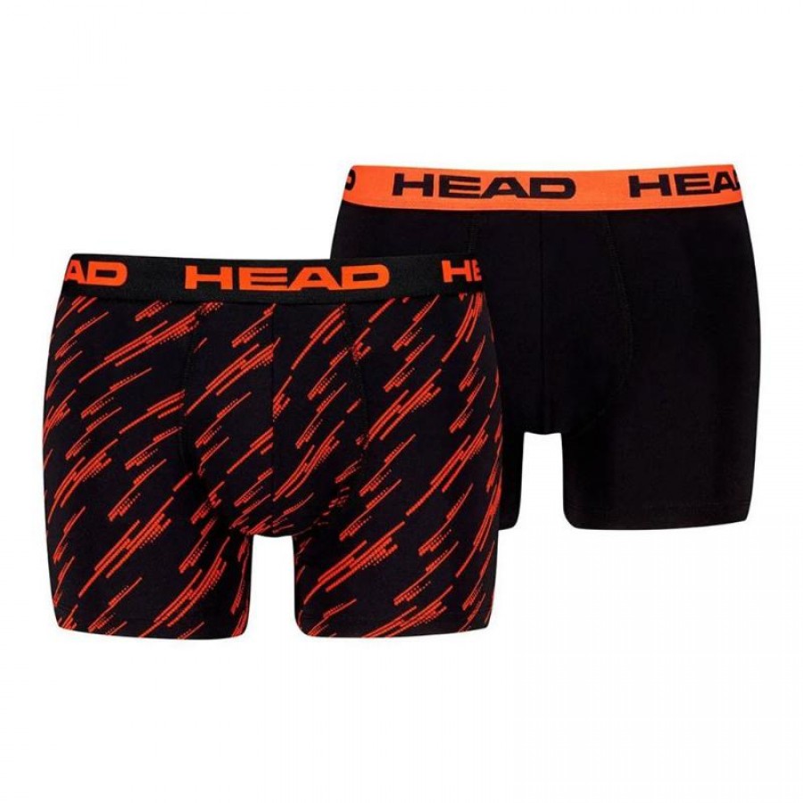 Boxers Head Printed Naranja Negro 2 Unidades