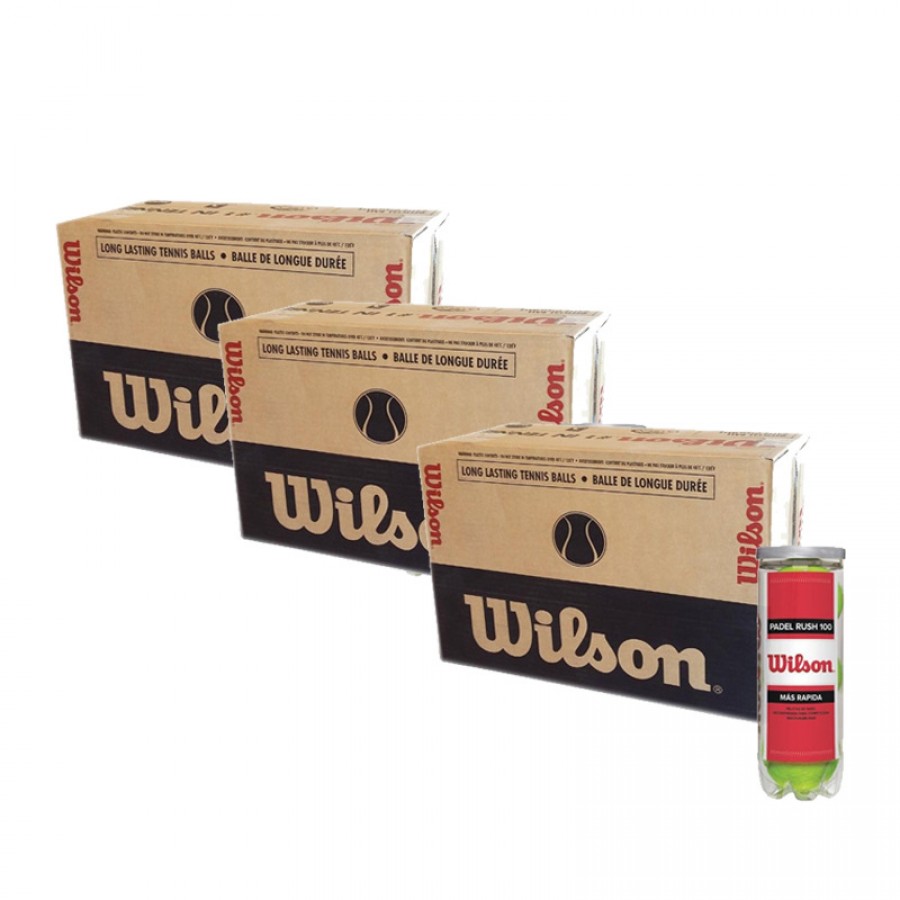 Box 72 Balls - 24 Pots of 3 units - Wilson Rush 100 x 3 Units