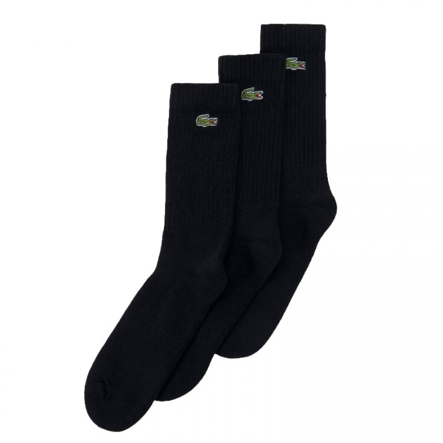 Calcetines Lacoste Sport Corte Alto Negro 3 Pares