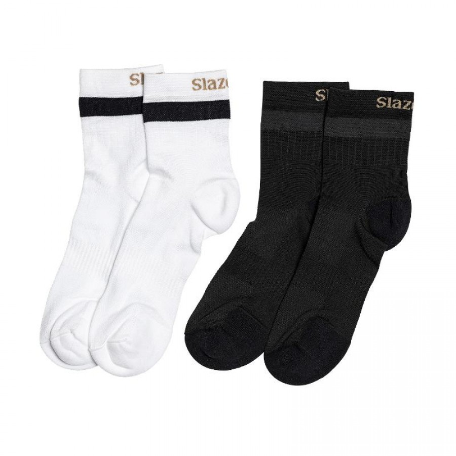 Alejandra Slazenger White Black Socks 2 Pairs