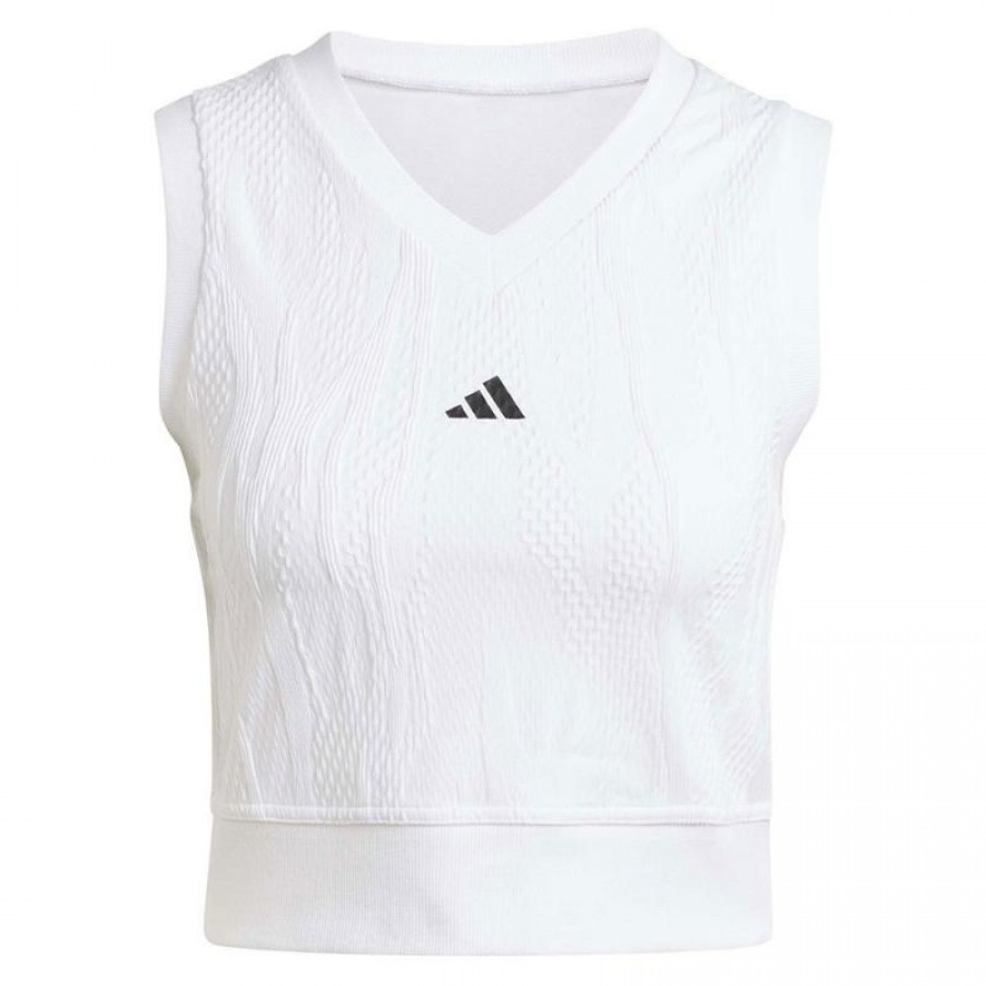 T-shirt Femme Adidas Crop Top Pro Blanc