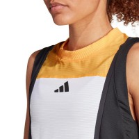 Camiseta Feminina Adidas Match Pro Branco Laranja Preto