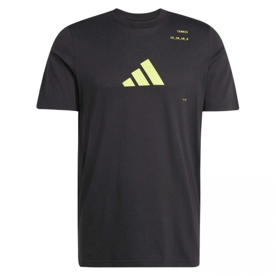 Adidas Tennis Categorie Graphic Noir Citron T-shirt