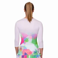 Camiseta Feminina Bidi Badu Kaleido V-Neck White Mix