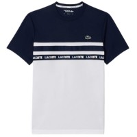T-shirt Lacoste Ultra Dry Blanc Bleu Marine