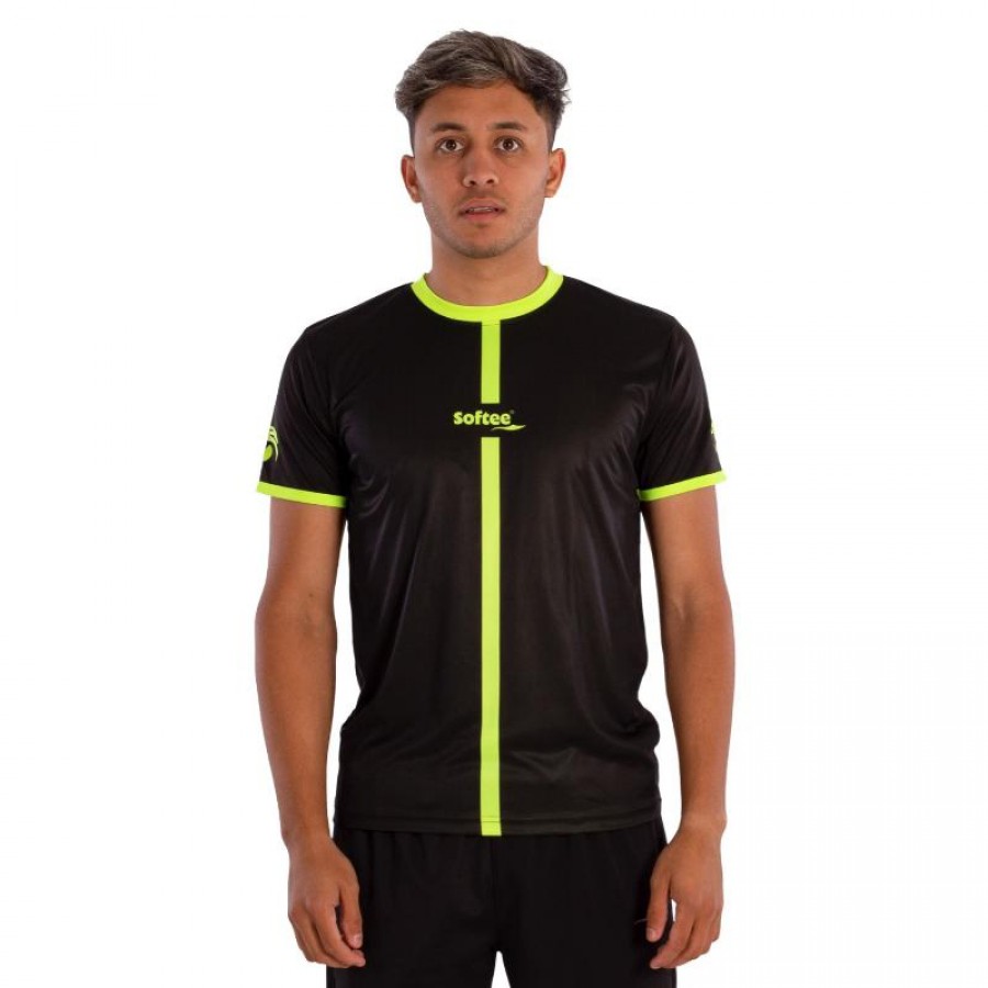 Camiseta Softee Tipex Preto Amarelo Fluor