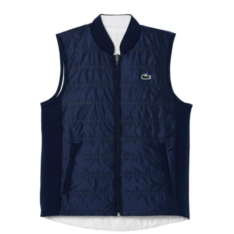 Gilet femme Lacoste Slim Fit bleu marine blanc