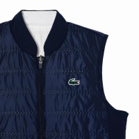 Gilet femme Lacoste Slim Fit bleu marine blanc