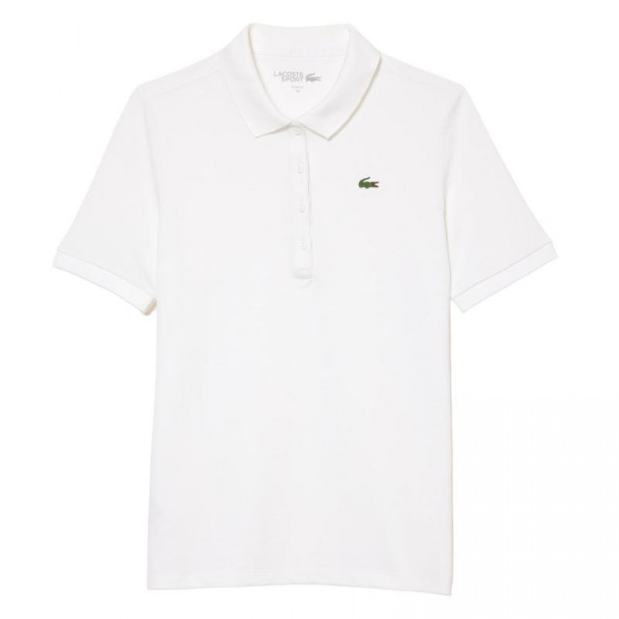 Polo Lacoste Pique Branco Feminino