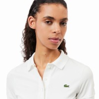 Polo Lacoste Pique Branco Feminino