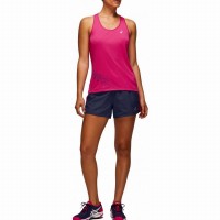 Short Asics Practice Azul Caban Rosa Mujer