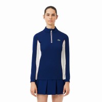 Sweat-shirt femme Lacoste Ultra Dry bleu marine blanc