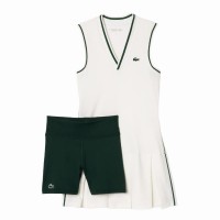 Robe Lacoste Sport Pique Blanc Vert