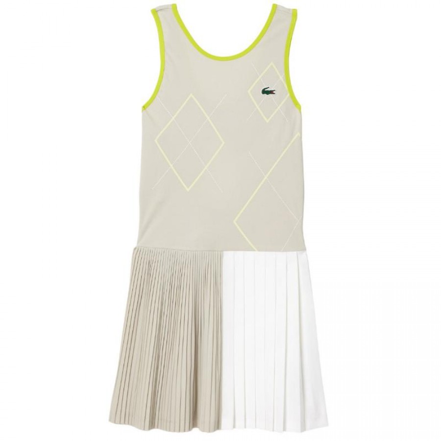 Vestido Lacoste Ultra Dry Cinza Branco Amarelo