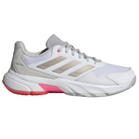 Baskets Femme Adidas CourtJam Control 3 Blanc Argent Rouge