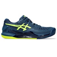 Baskets Asics Gel Resolution 9 TERRE BATTUE Bleu Mako Jaune