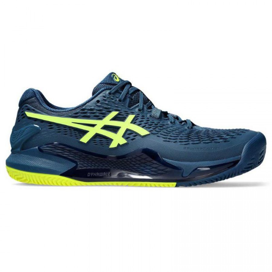 Asics Gel Resolution 9 Clay Blue Mako Yellow Sneakers