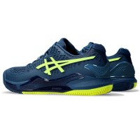 Asics Gel Resolution 9 Clay Blue Mako Yellow Sneakers