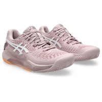 Baskets Femme Asics Gel Resolution 9 TERRE BATTUE Rose Blanc