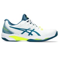 Baskets Asics Solution Speed FF 2 Clay Blanc Gris Bleu