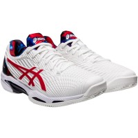 Sapatos Asics Solução Velocidade FF 2 Argila L.E. White Red Classic - Barata Oferta Outlet