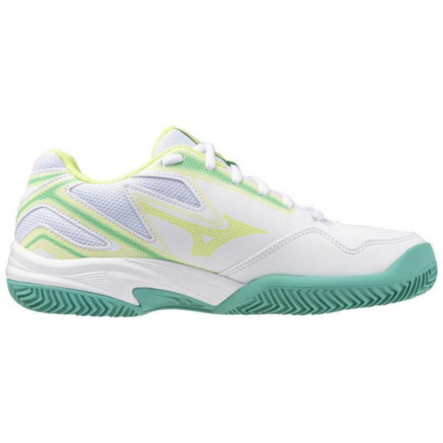 Mizuno Break Shot 4 Clay White Black Lime Women''s Sneakers