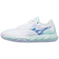 Baskets Femme Mizuno Wave Enforce Court TERRE BATTUE Blanc Bleu