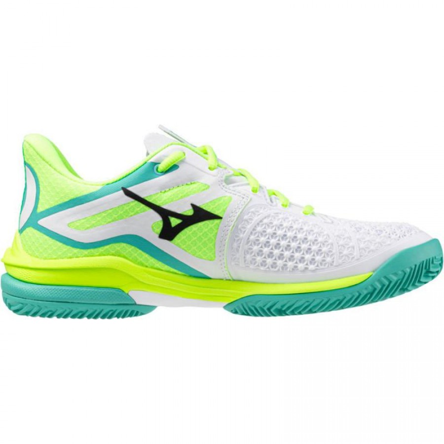 Baskets Femme Mizuno Wave Exceed Tour 6 TERRE BATTUE Blanc Noir Lime