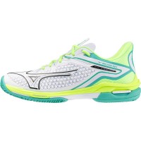 Baskets Femme Mizuno Wave Exceed Tour 6 TERRE BATTUE Blanc Noir Lime